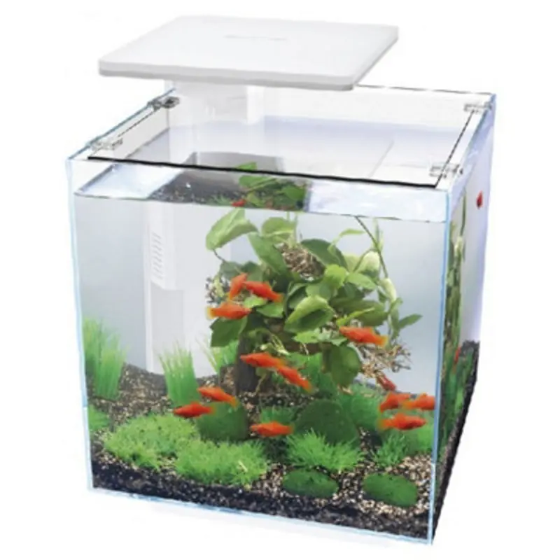 Superfish White Qubiq Aquarium Nano Fish Tank Integrated Filter Size 30