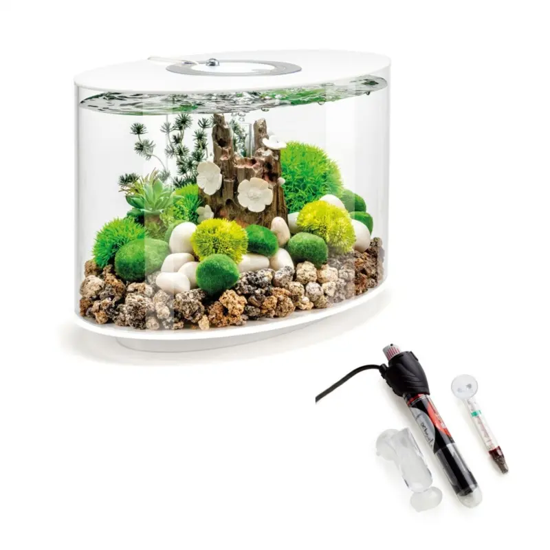 Biorb White Loop Aquarium With Mcr Led Lighting And Heater Pack 15L