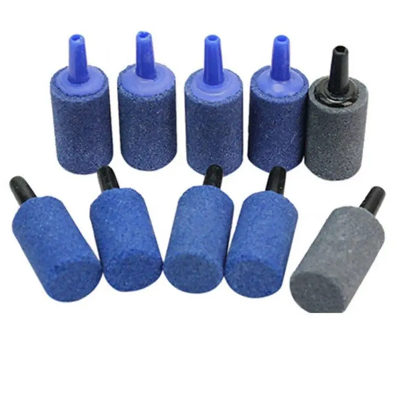 New 10Pcs Cylinder Airstone Bubble Release Aquarium Fish Tank Aerator Air Stones