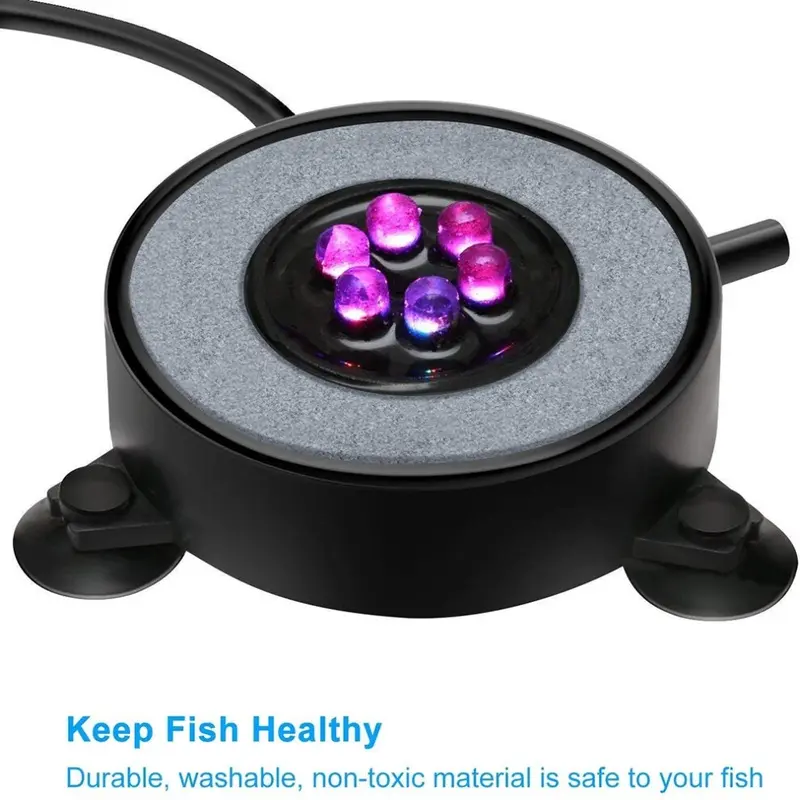 Light Round Aquarium Bubble With Color Changing Led Air Pump Bubble Lamp 160G