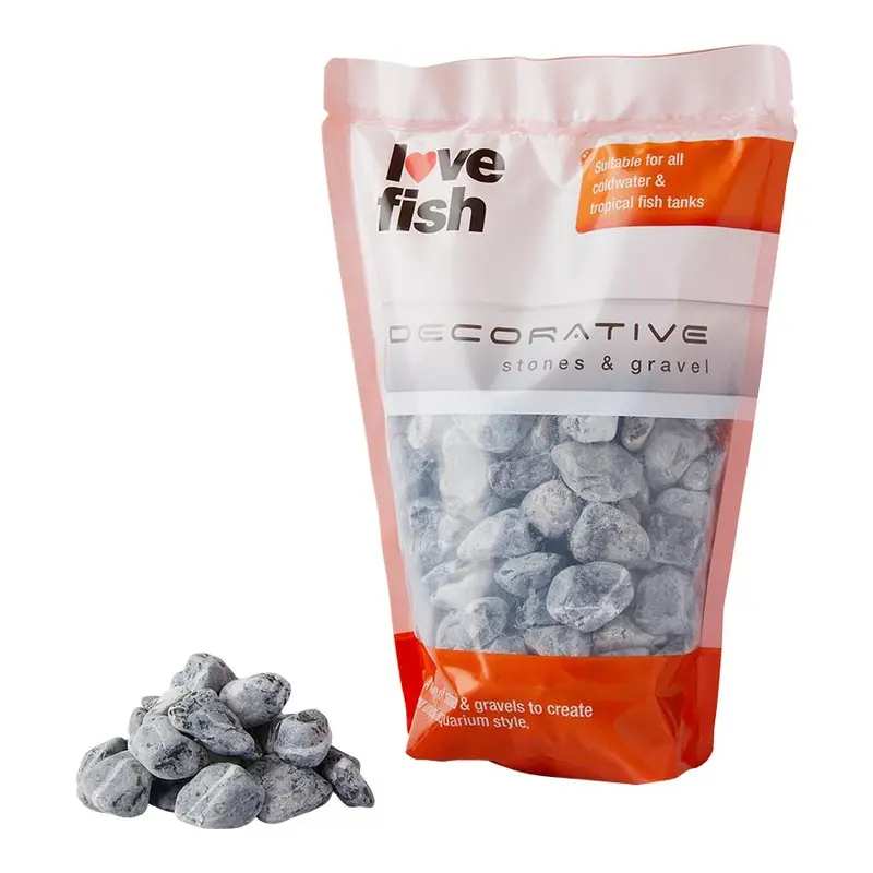 Love Fish Black Storm Decorative Aquarium Pebbles 2Kg
