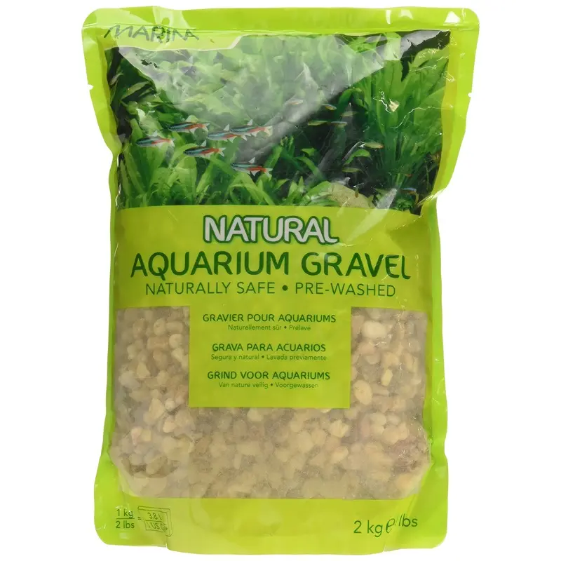 Marina Decorative Aquarium Gravel Natural Desert Pebble, 2 - 4 mm, 2 Kg, Beige