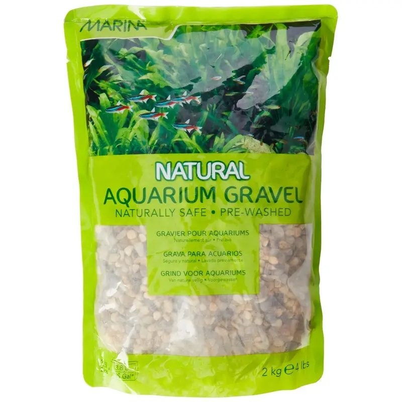 Marina Decorative Aquarium Gravel Natural Creek, Grey, 2 - 4 mm, 2 Kg