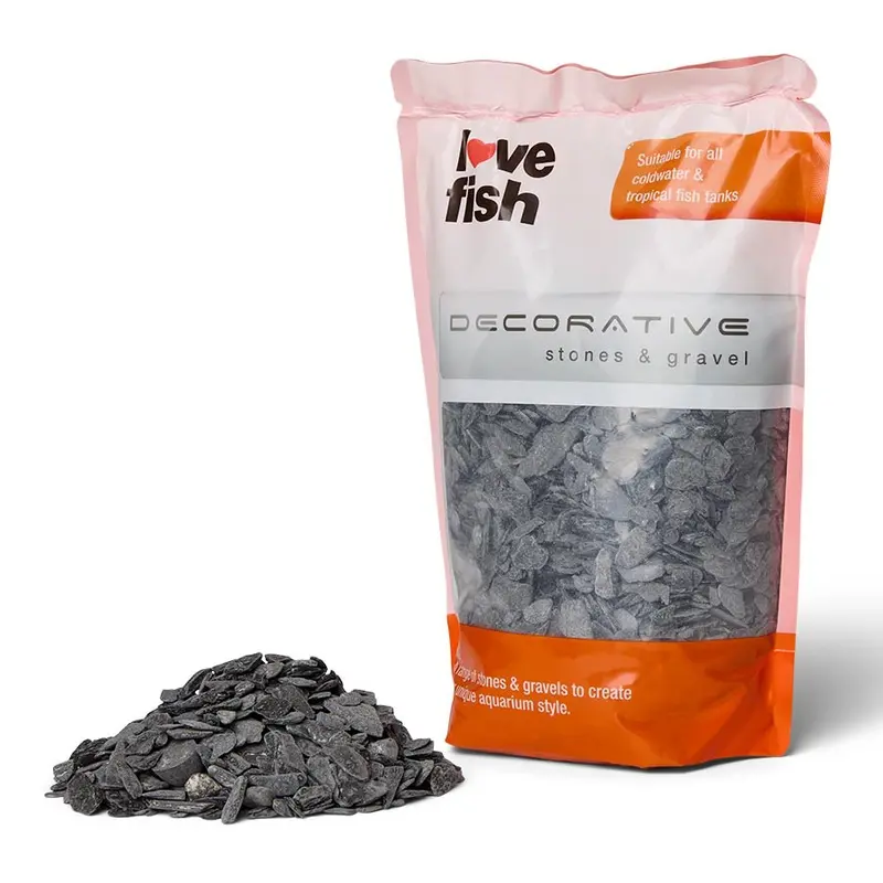 Love Fish Aquarium Gravel Black Lamella 2Kg