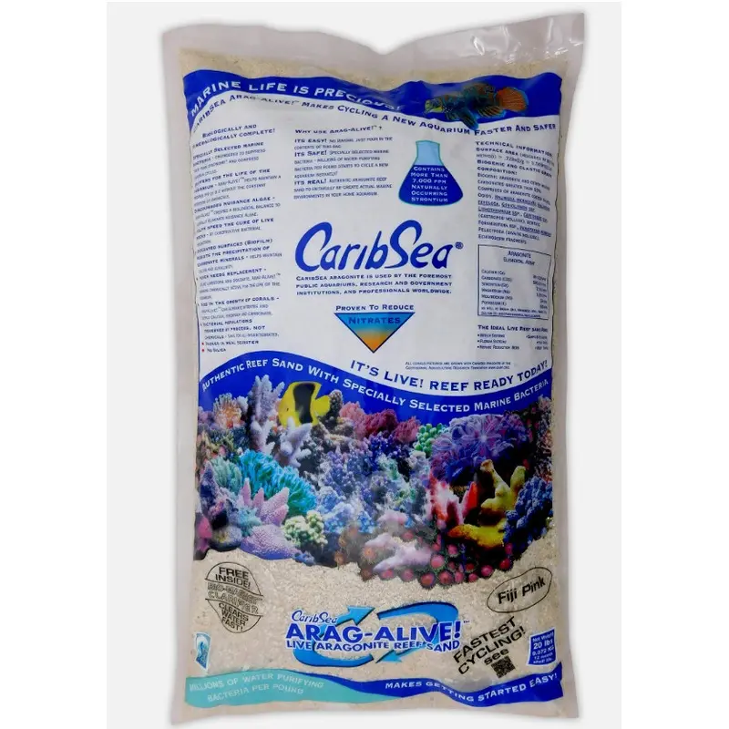 Caribsea Arag-Alive Fiji Pink Reef Sand 20lb (9KG)  Fish Tank Marine Aquarium