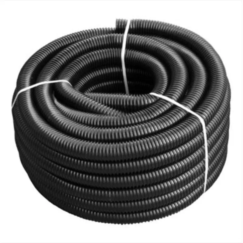 Ap Supplies 2 Meters Corrugated Pipe 1.25" (32Mm) With 2 X Double Wire Clips Set Black