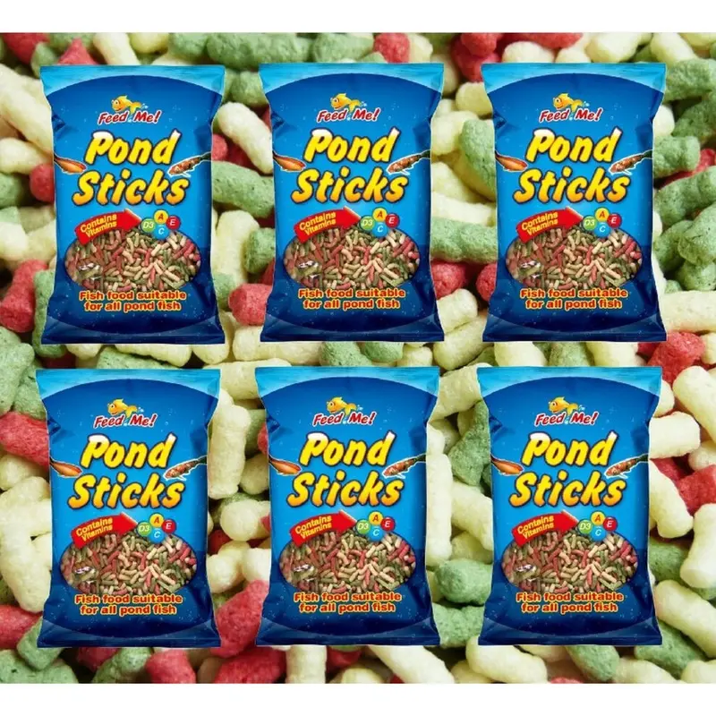 Feed Me Pond Stick Fish Food High Energy Mineral Feed Koi Carp Goldfish 200G Size 6