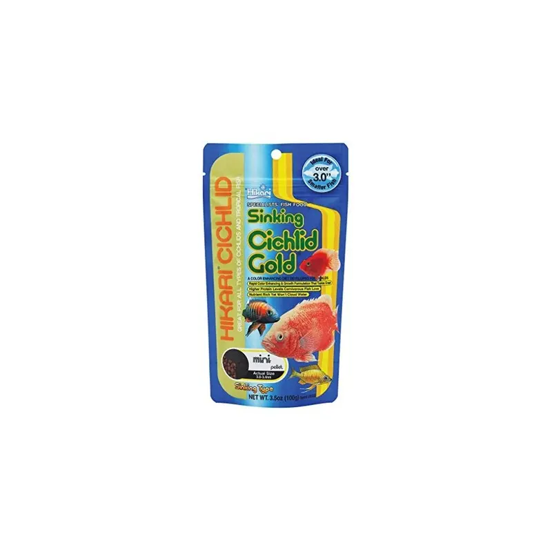 Hikari Gold 3.5-Ounce Sinking Cichlid Pellets For Pets, Mini Size 1.0