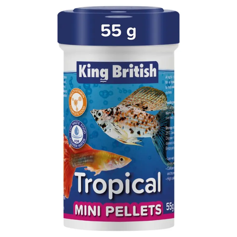 King British Tropical Mini Fish Food Pellets 55G