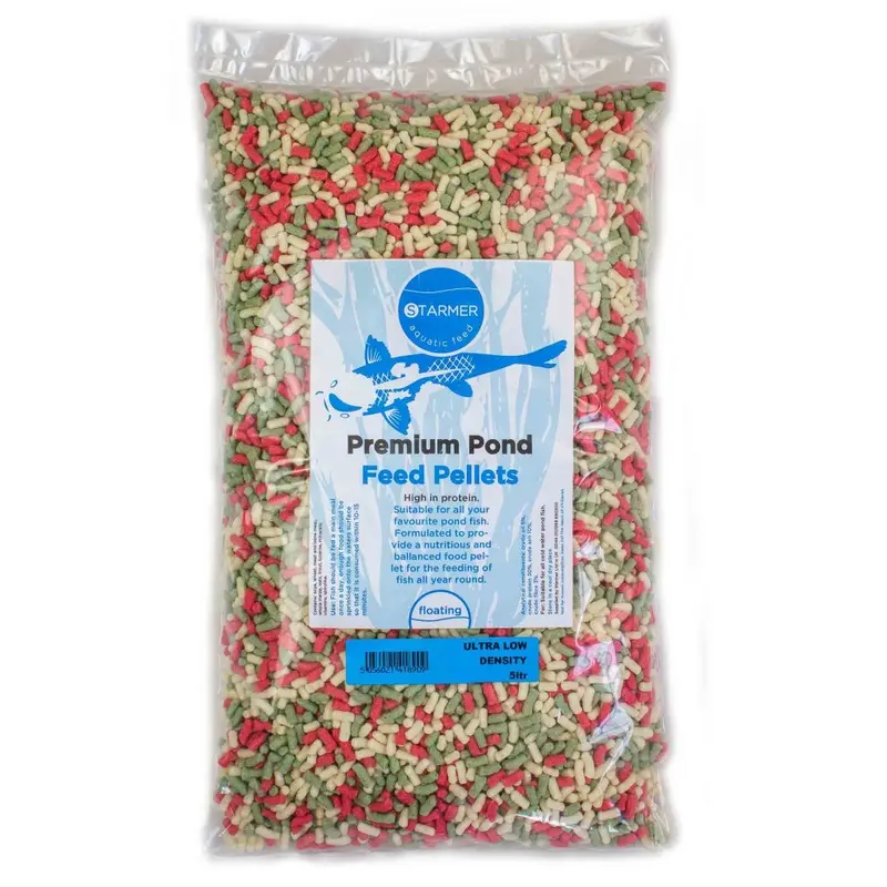 Starmer Aquatic Feed (5Ltr) Koi Carp Floating Food Pellets Ultra Low Density Small