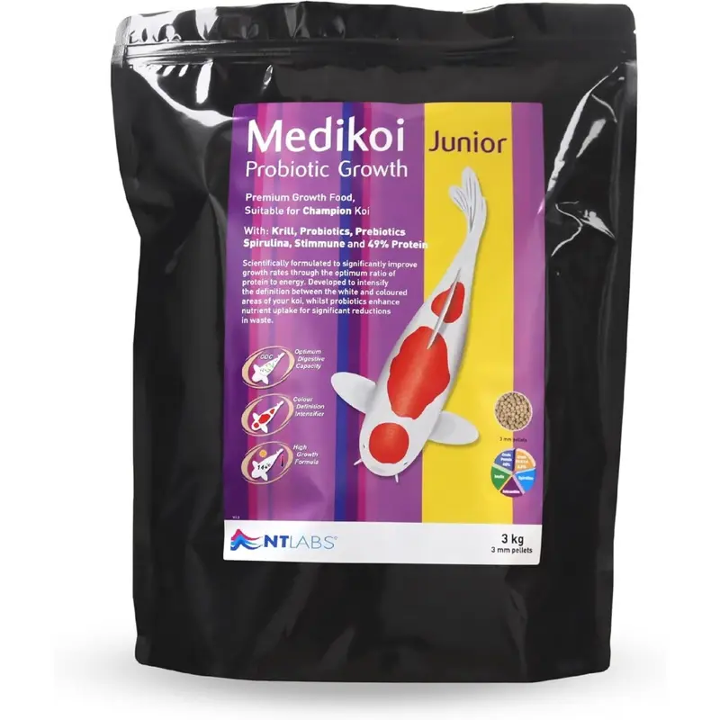 Nt Labs Medikoi Probiotic Growth, Complete Feed For All Pond Fish 3Mm 3Kg