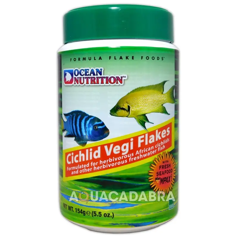 Ocean Nutrition (Vegi Flake, 154G) Cichlid Vegi And Discus Flakes 154G
