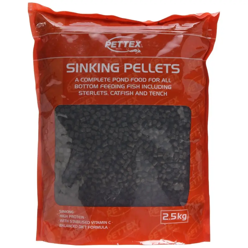 Pettex Complete Sinking Pellets For Bottom Feeding Fish, 2.5 kg, transparent