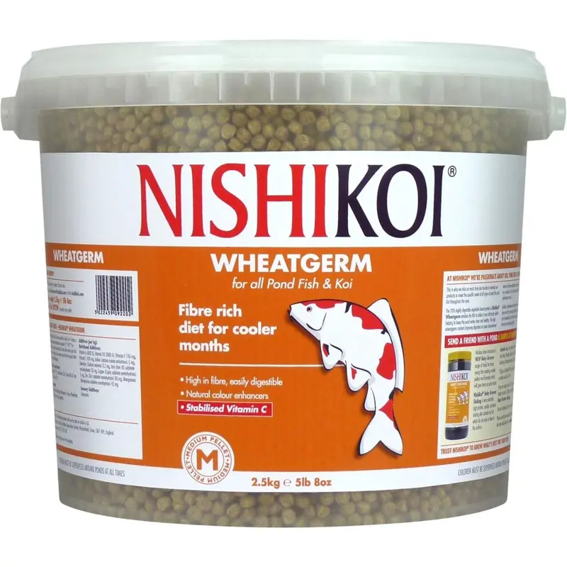 New Nishikoi Wheatgerm Complete Food For Koi And Pond Fish - Pellets - 2.5Kg Medium