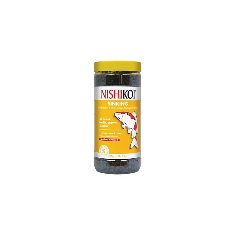 New Nishikoi Sinking Food For Bottom Feeding Pond Fish - Pellets - 760G Small
