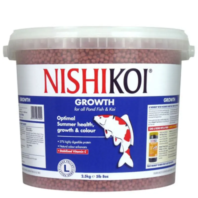 Nishikoi Growth Pond Fish Food 2.5Kg 6Mm Pellet Large