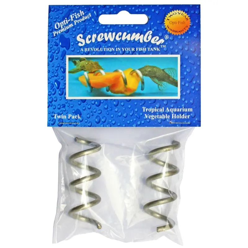 SCREWCUMBER TWIN PACK, WEIGHT/FEEDER FOR PLECOS, LOACHES, MALAWI CICHLIDS,  etc