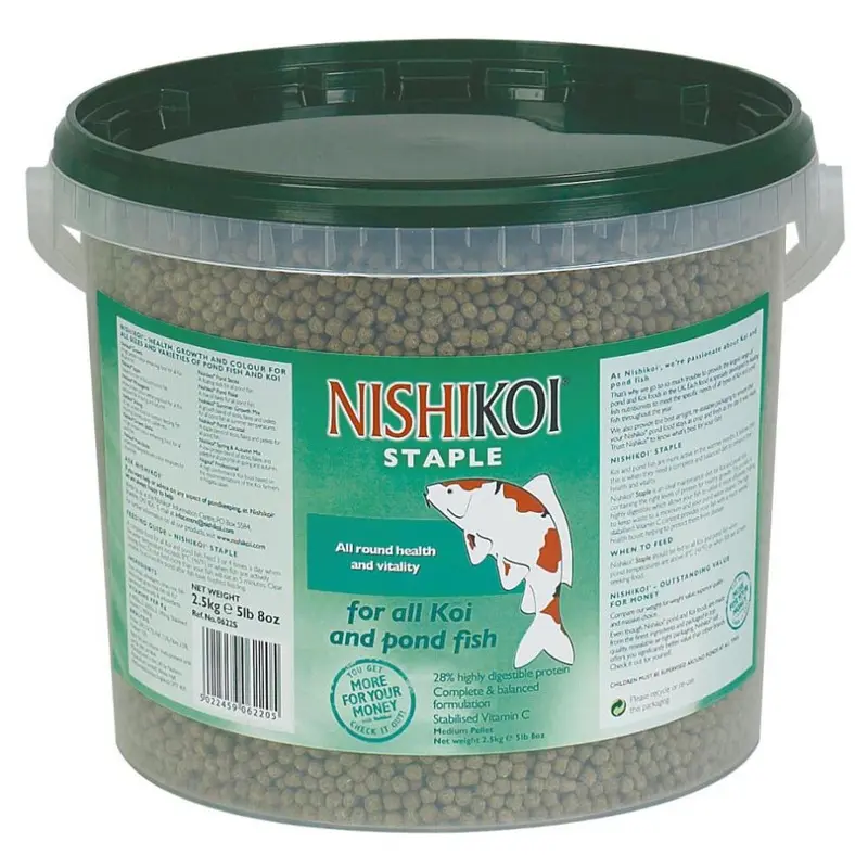 Nishikoi Staple Complete Food For Koi And Pond Fish - Pellets - 2.5Kg Medium