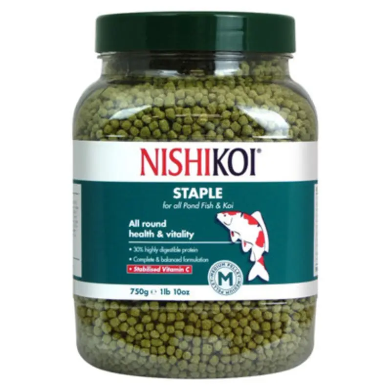 Nishikoi Staple Complete Food For Koi And Pond Fish - Medium Pellets - 750G