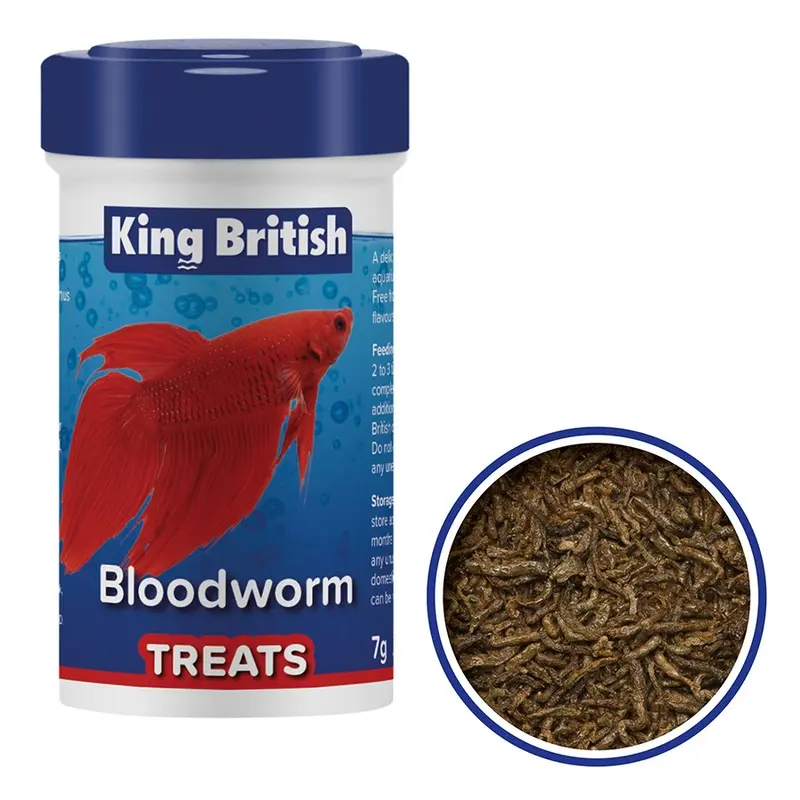 King British Bloodworm Treats For Aquarium Fish, Turtles & Terrapins 7G