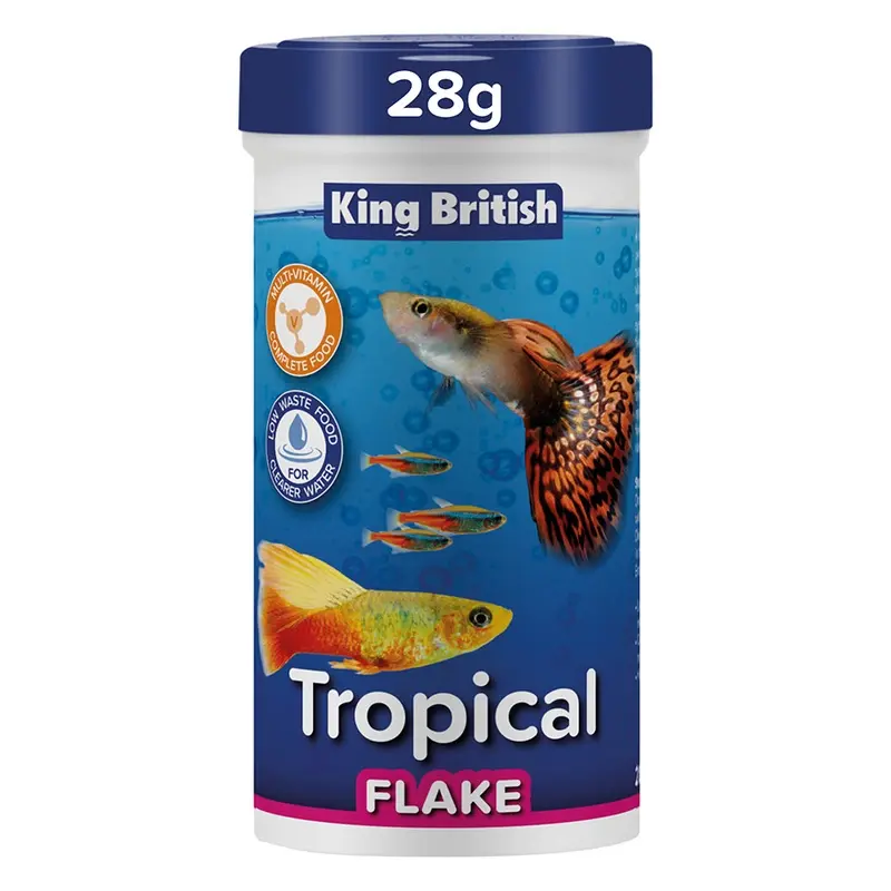 King British Tropical Fish Flake Food 28G