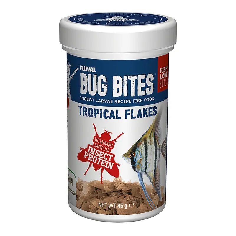 Fluval Bug Bites Tropical Flakes Fish Food 45G