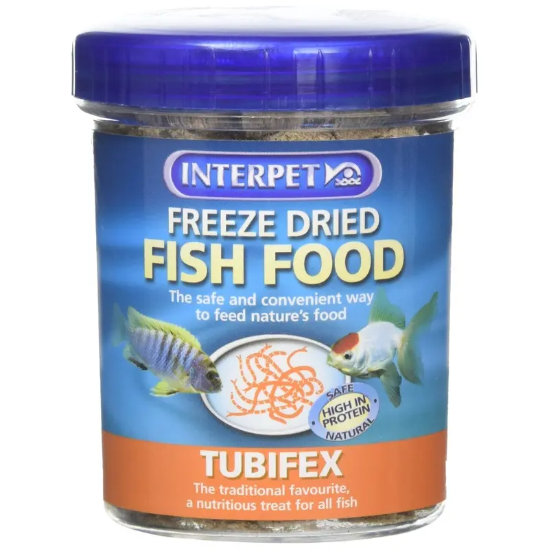 Interpet Freeze Dried Aquarium Fish Food, Safe, Natural, High Protein, Tubifex, 30g