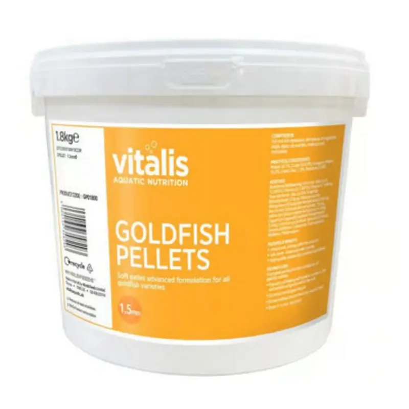 B&Q Vitalis Goldfish Pellets 1.5Mm Fish Food Shubunkin Comet Aquarium 1.8Kg