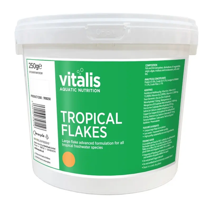 New Vitalis (250G) Tropical Flakes For Freshwater Aquarium Fish 250G