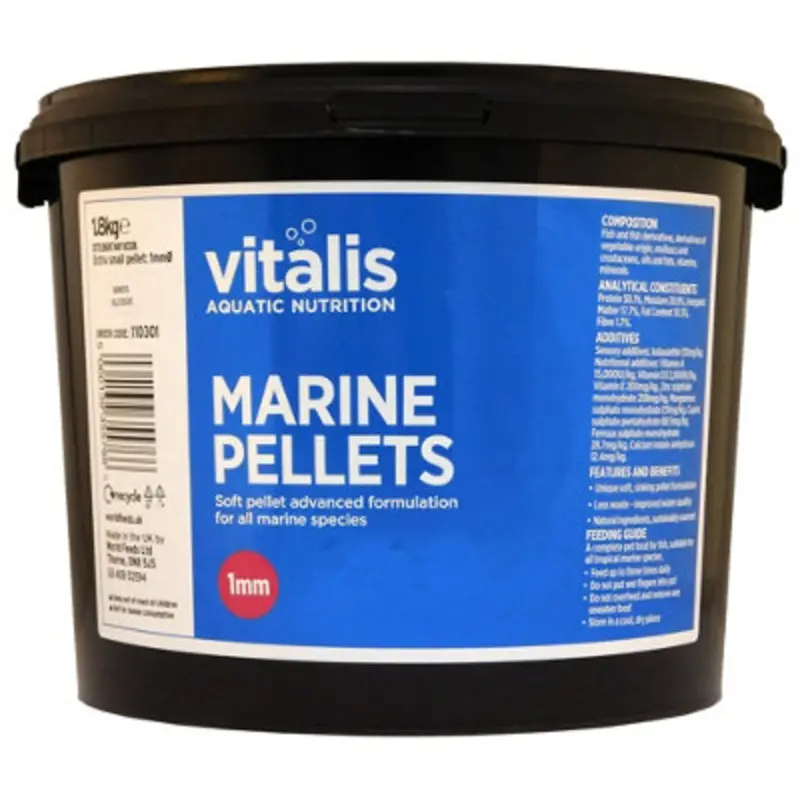 B&Q Vitalis Marine Pellets Xs (1Mm) 1.8Kg Fish Food