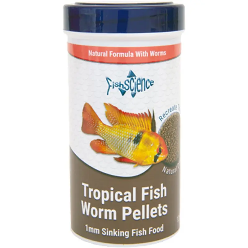 Fish Science Tropical Fish Worm Pellets 125G