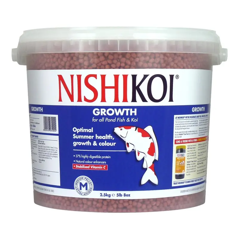 Nishikoi Growth Complete Food for Koi and Pond Fish - Medium Pellets - 2.5kg