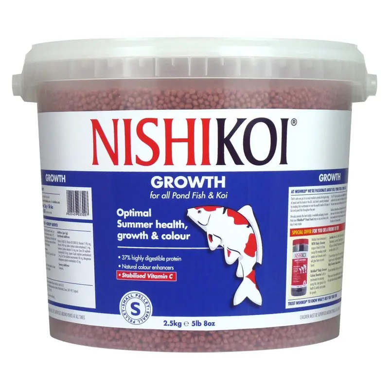 New Nishikoi Growth Complete Food For Koi And Pond Fish - Pellets - 2.5Kg Small