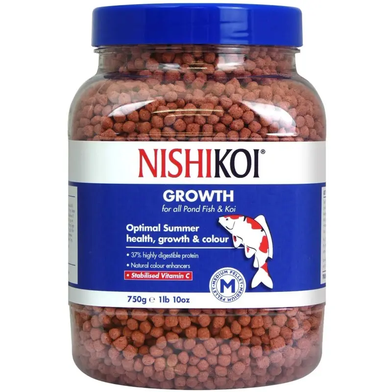 Nishikoi Growth Complete Food For Koi And Pond Fish - Pellets - 750G Medium