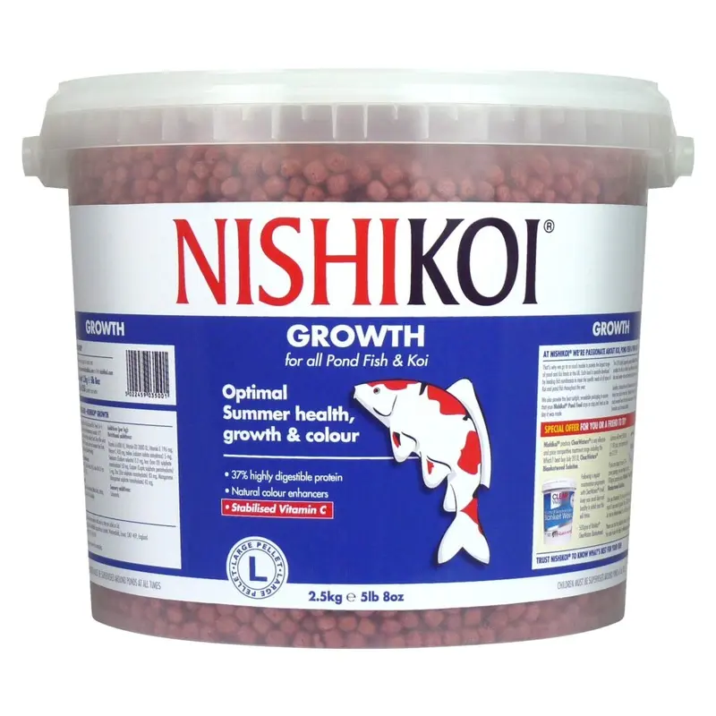 Nishikoi Growth Complete Food For Koi And Pond Fish - Pellets - 2.5Kg Large