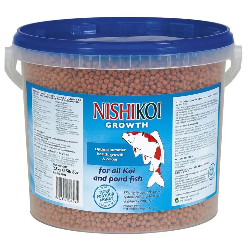 New Nishikoi Growth Complete Food For Koi And Pond Fish - Pellets - 2.5Kg Medium