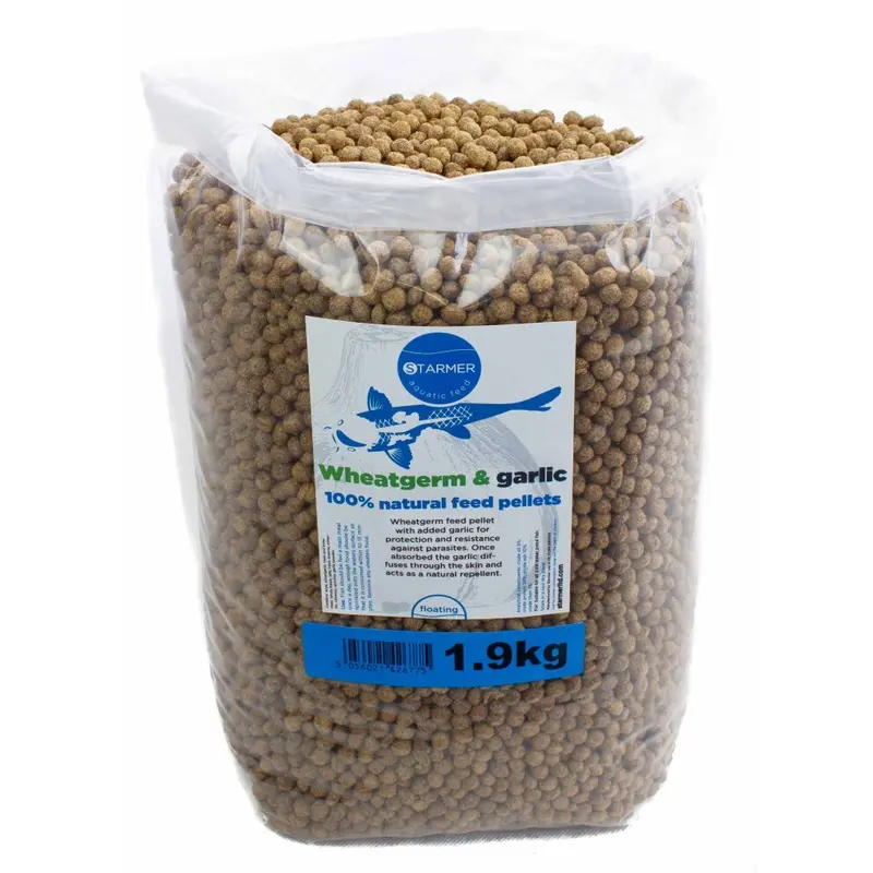Starmer Aquatic Feed (1.9Kg) Wheatgerm & Garlic Floating Winter Koi Feed Pellets 1.9Kg