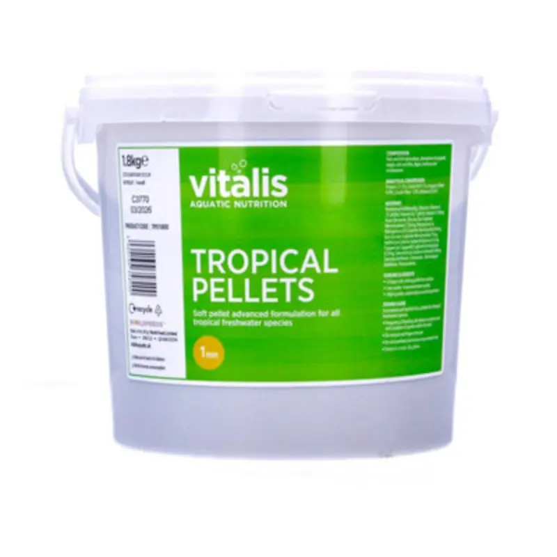 B&Q Vitalis Tropical Pellets 1Mm Pellet Fish Food Aquarium Tank 1.8Kg Small