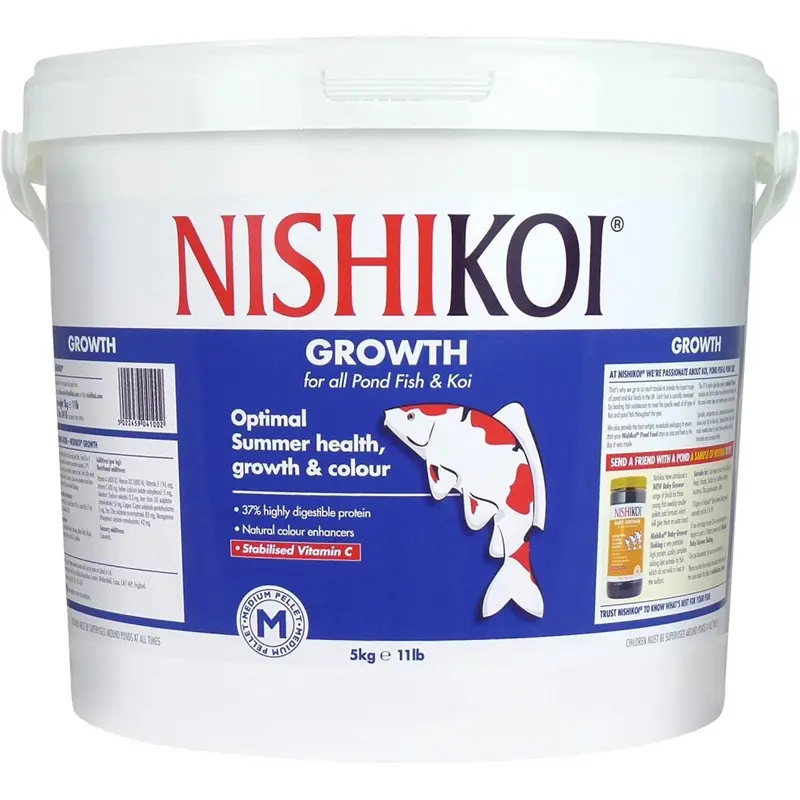 New Nishikoi Growth Complete Food For Koi And Pond Fish - Pellets - 5Kg 041G Medium