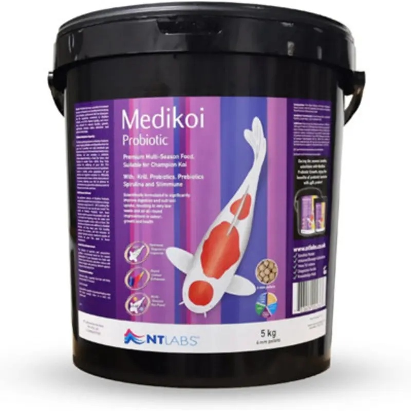 Nt Labs Medi-Koi Probiotic Multi-Season Garden Pond Pellet Koi Fish Food 6Mm 5Kg