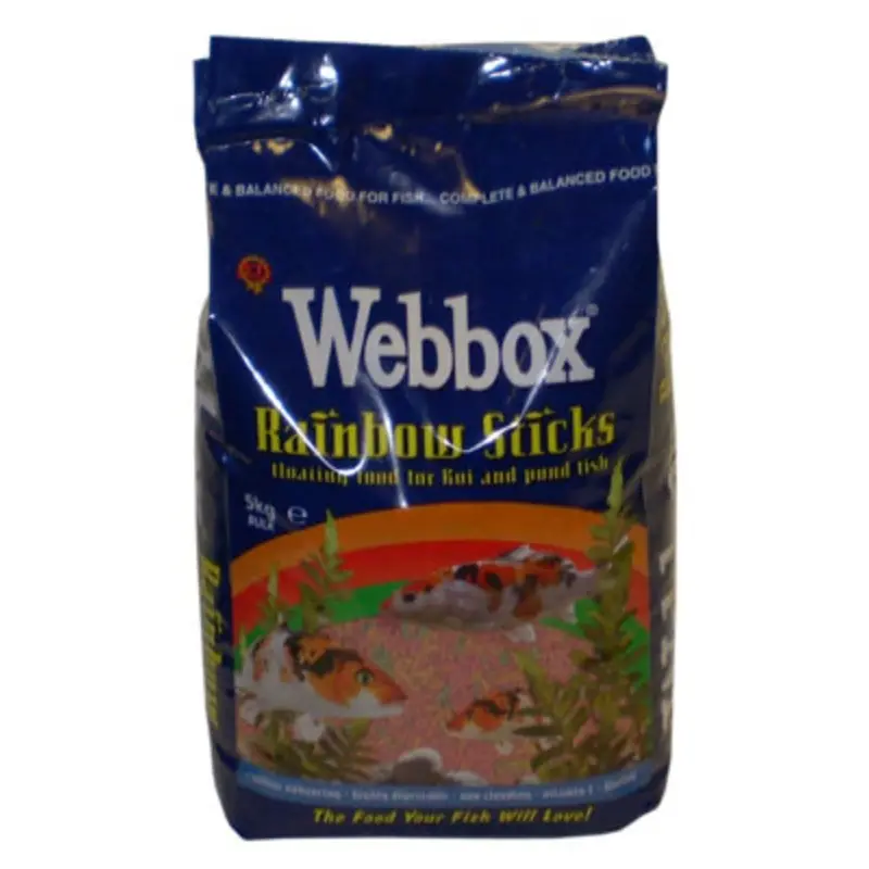 B&Q Webbox Rainbow Sticks Floating For Koi & Pond Fish 5Kg
