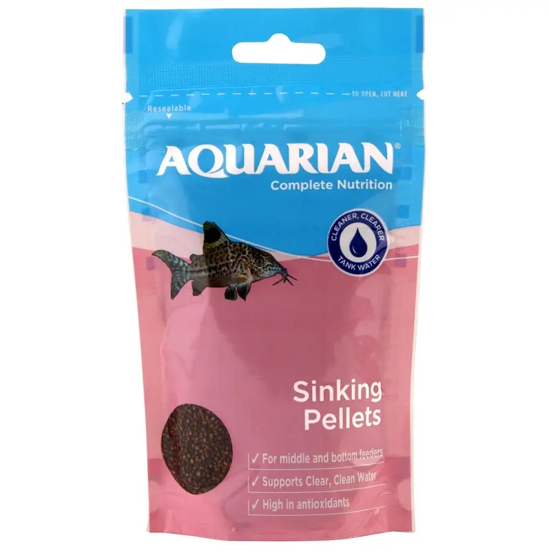 Aquarian Sinking Pellets 100g Fish Tank Aquarian Food For Bottom Feeders Catfish