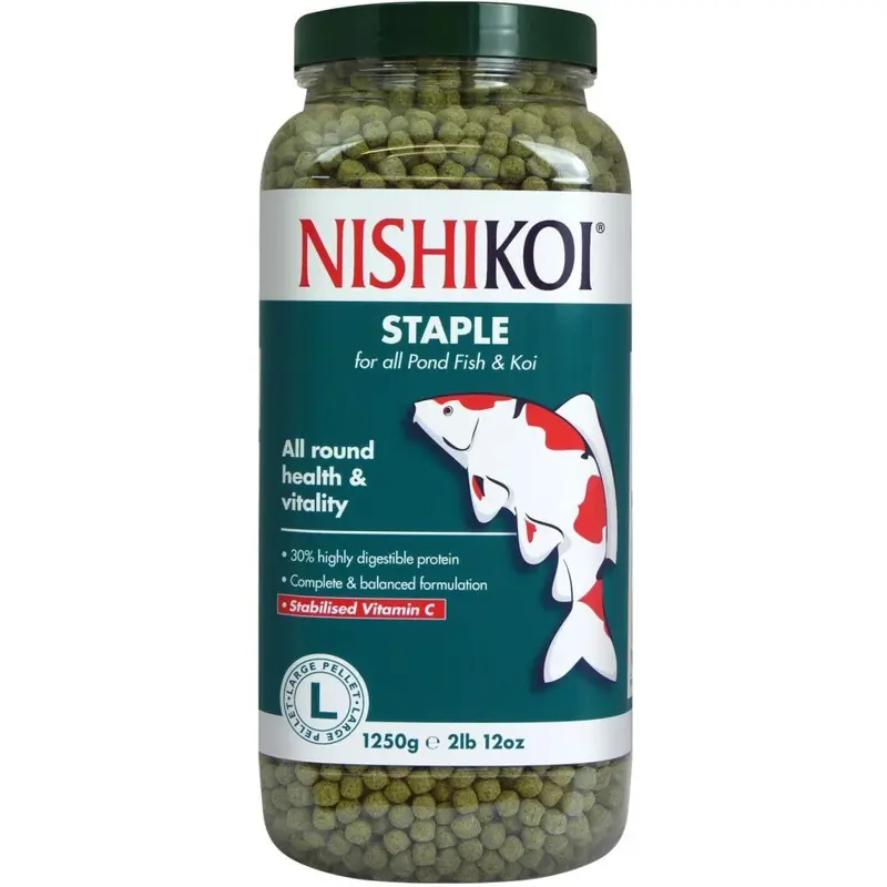 New Nishikoi Staple Complete Food For Koi And Pond Fish - Pellets - 1250G Large
