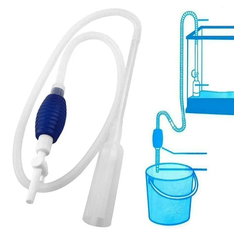 2M Aquarium Fish Tank Vacuum Syphon Gravel Water Siphon Hand Pump Cleaner Kit 2M