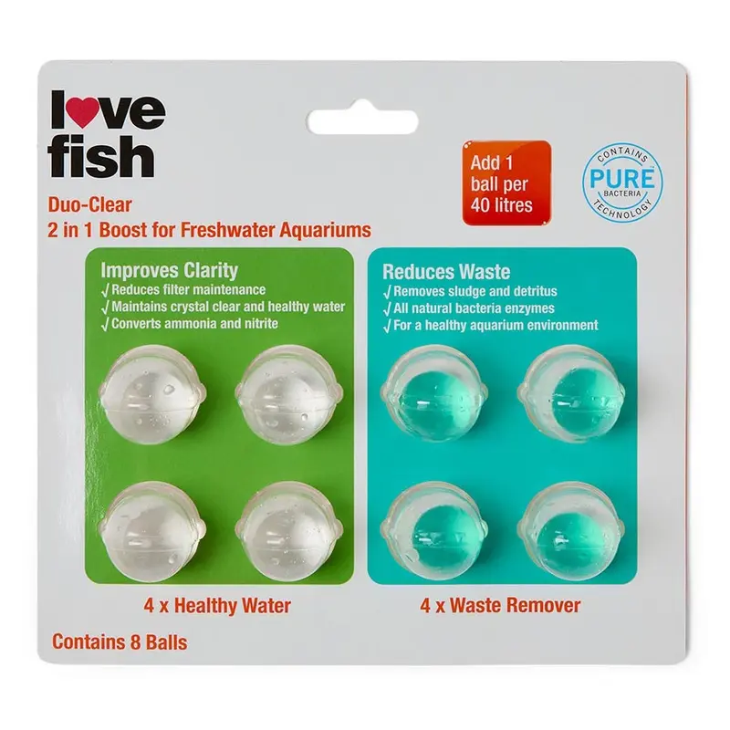 Love Fish Duo-Clear Healthy Water And Waste Remover Gel Bio Balls 8 Pack