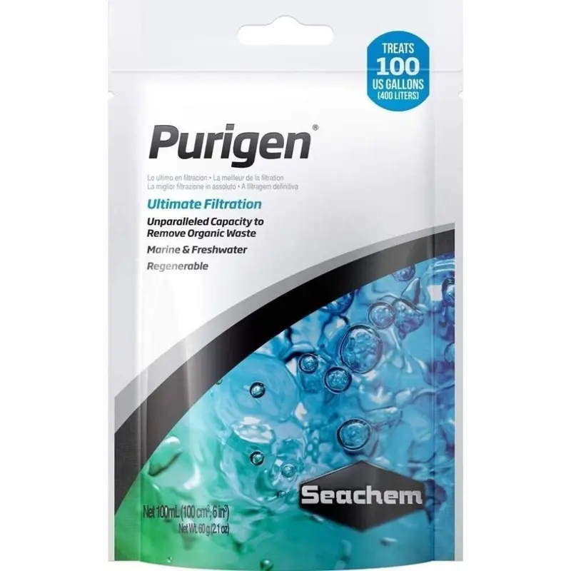 Seachem Purigen Ultimate Filtration 100 Ml. Bag Aquarium Fish Tank Filter Media