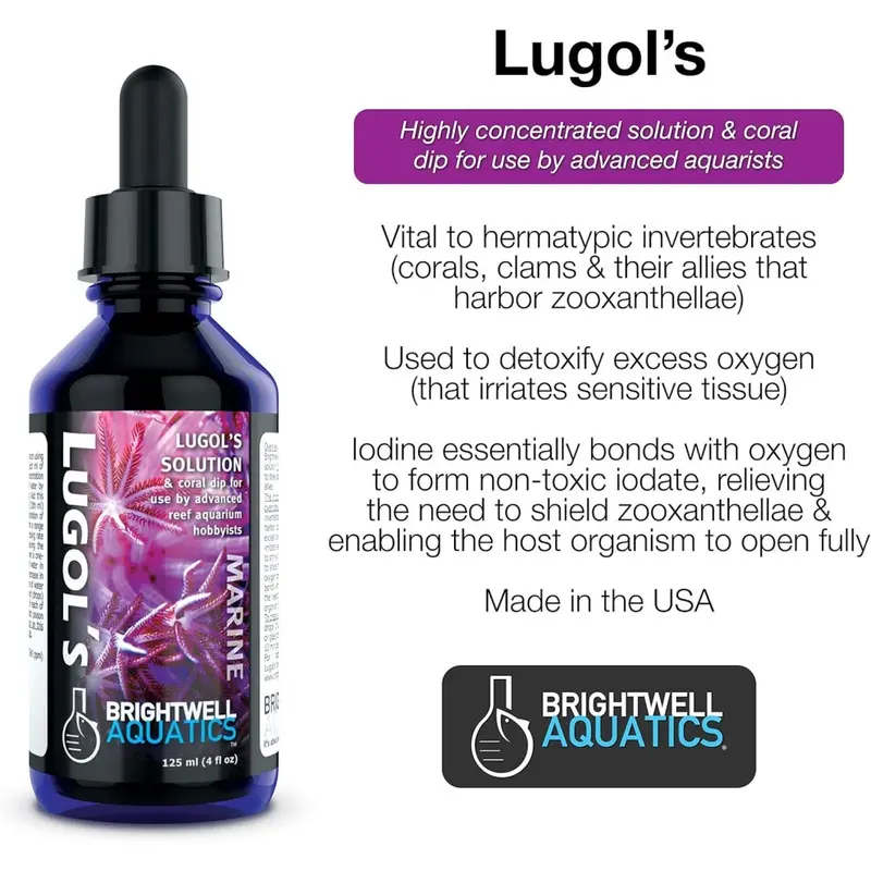 Brightwell Coral LugolS 30Ml For Marine & Reef Fish Large