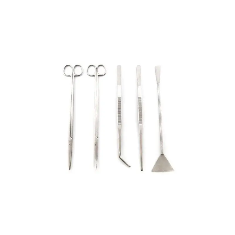 Signstek 5 In 1 Stainless Steel Aquarium Tank Tweezers Scissors Spatula Tool Set 5In