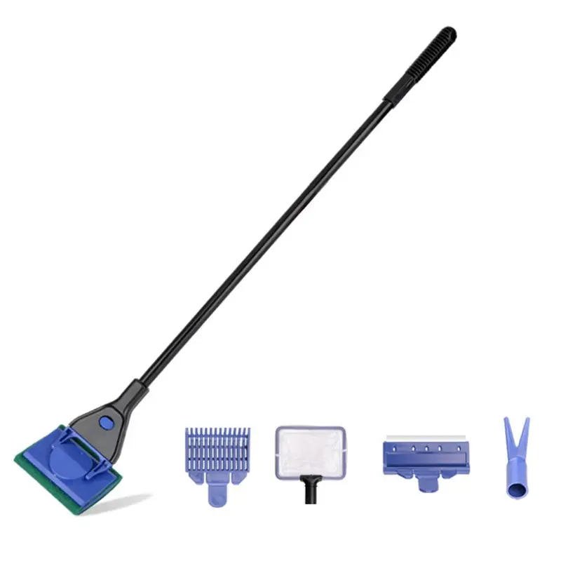 Kopinma Fish Tank Cleaning Tool Long -Handle Brush Glass Aquatic Box Rod