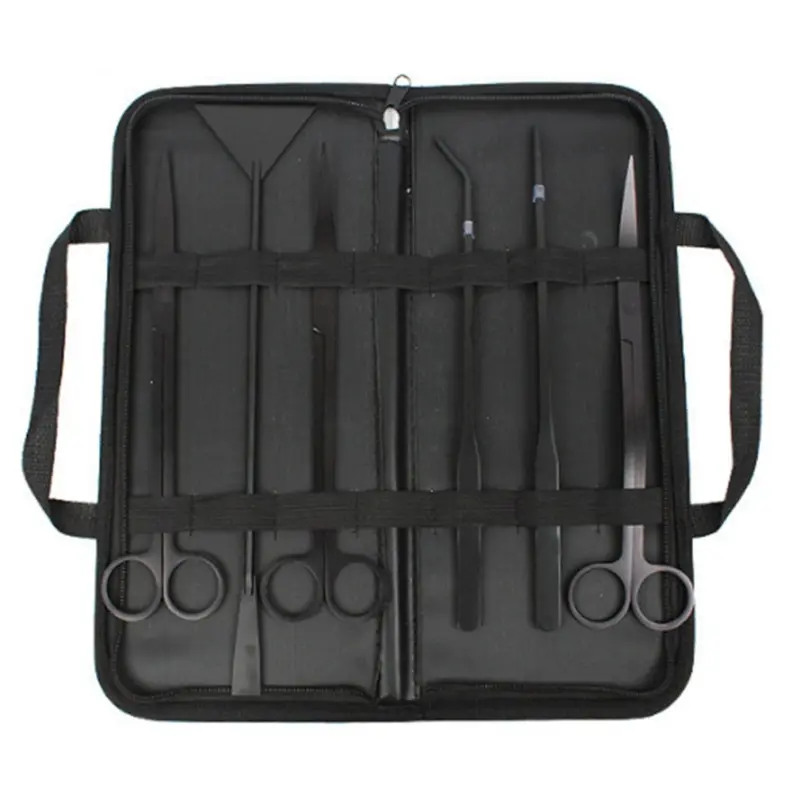 Sem Black Aquarium Tool Set For Fish Tank Cleaning And Plant Trimming